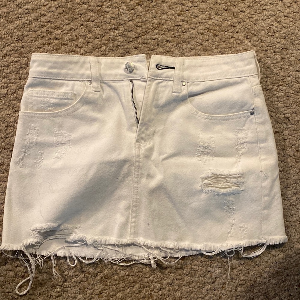 Pacsun White Jean Skirt
